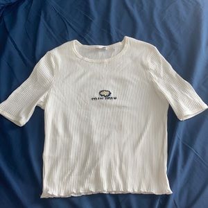 Miu Miu T-Shirt cropped embroidered daisy